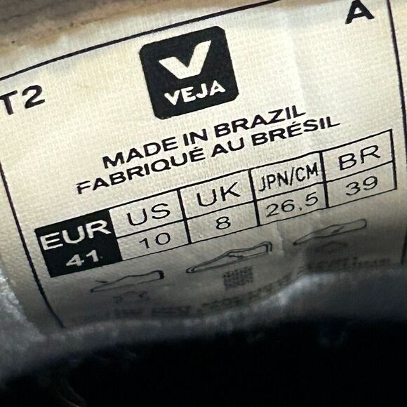 VEJA white gold walking casual lace up low top shoes sneakers women's 10 - Picture 3 of 8